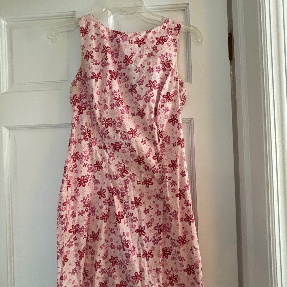 Pink Floral Sleeveless Dress